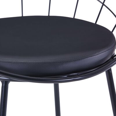 vidaXL Jedálenské stoličky, sedadlá z umelej kože 2 ks, čierne, oceľ