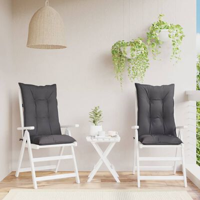 vidaXL Podložky na záhradné stoličky, vysoké operadlo 2 ks 120x50x7 cm
