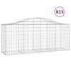 vidaXL Obl&uacute;kov&eacute; gabionov&eacute; ko&scaron;e 15 ks 200x50x80/100 cm pozink. železo