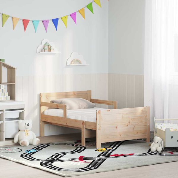 vidaXL R&aacute;m postele Hned&aacute; 80 x 200 cm Mas&iacute;vne borovicov&eacute; drevo