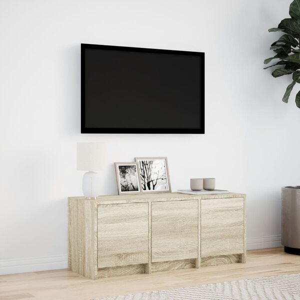vidaXL TV stol&iacute;k s LED dub sonoma 97x34x40 cm kompozitn&eacute; drevo