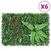 vidaXL Umel&yacute; plot z rastl&iacute;n 6 ks zelen&yacute; 40x60 cm