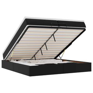 vidaXL Osmansk&yacute; r&aacute;m postele s matracmi čierna 200x200 cm umel&aacute; koža