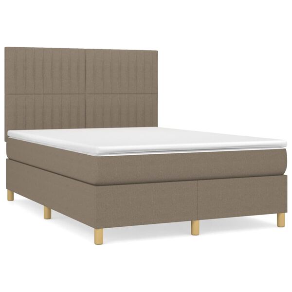 vidaXL Posteľn&yacute; r&aacute;m boxspring s matracom sivohned 140x200 cm l&aacute;tka