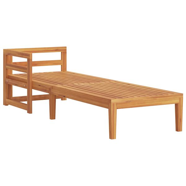 vidaXL Ležadlo s 1 ramennou opierkou kr&eacute;movo-biele ak&aacute;ciov&yacute; mas&iacute;v