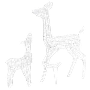 vidaXL Akrylov&aacute; sobia rodinka vianočn&aacute; dekor&aacute;cia 160 LED studen&aacute; biela