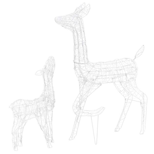 vidaXL Akrylová sobia rodinka vianočná dekorácia 160 LED studená biela