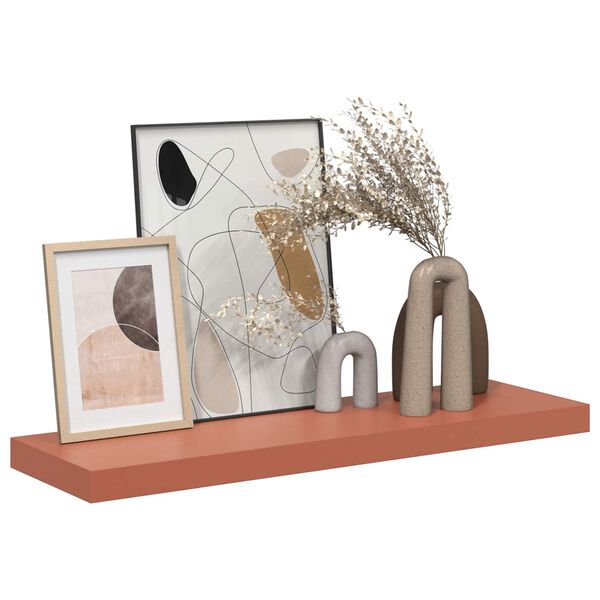 vidaXL Stenn&aacute; polica 2 pcs Červen&aacute; 90 x 23,5 x 4 cm Kompozitn&eacute; drevo