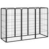 vidaXL Ohr&aacute;dka pre psov 8 panelov čierna 50x100 cm pr&aacute;&scaron;kovan&aacute; oceľ
