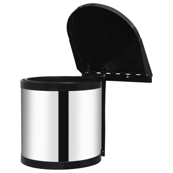 vidaXL Kuchynský vstavaný odpadkový kôš nehrdzavejúca oceľ 8 l