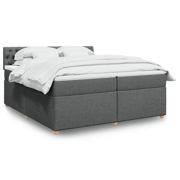vidaXL Boxspring posteľ s matracom tmavosivá 200x200 cm látka