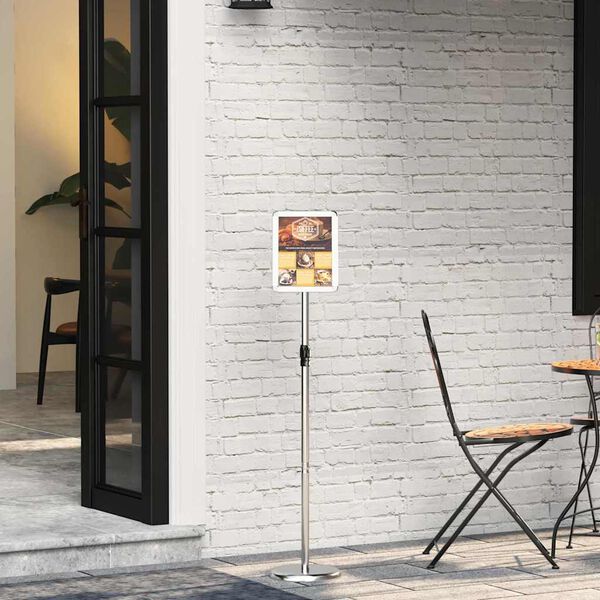 vidaXL St&aacute;nky na v&yacute;stavy Strieborn&aacute; 25 x 25 x 125 cm Hlin&iacute;k