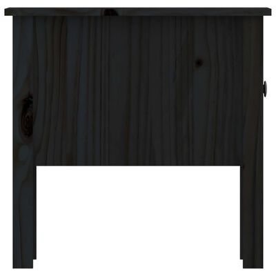 vidaXL Bočný stolík čierny 50x50x49 cm borovicový masív