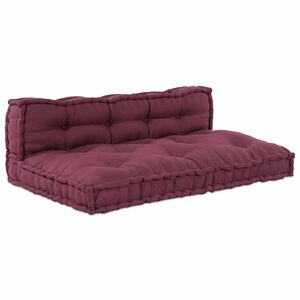 vidaXL Vank&uacute;&scaron; na paletov&yacute; gauč 2 pcs Bordov&aacute; 120 x 80 x 38 cm L&aacute;tka
