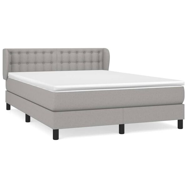 vidaXL Boxspring posteľ s matracom bledosiv&yacute; 140x190 cm l&aacute;tka