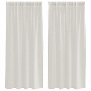 vidaXL Voile z&aacute;clona so z&aacute;clonami 2 pcs Kr&eacute;mov&aacute; 175 x 140 cm Polyester