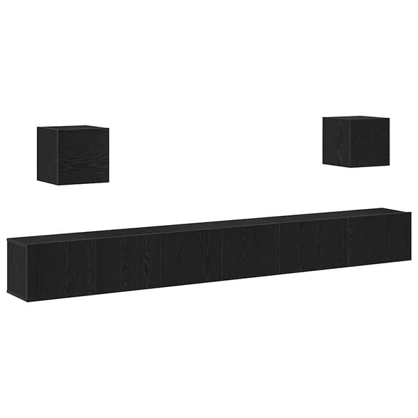 vidaXL Zostava TV skriniek N&aacute;stenn&yacute; 7 pcs Čierny dub 100 x 30 x 30 cm