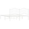vidaXL Kovový rám postele s čelom biely 180x200 cm