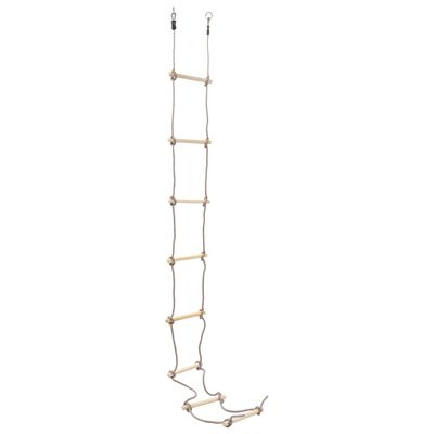 vidaXL Detský lanový rebrík 290 cm drevený