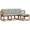 vidaXL Z&aacute;hradn&aacute; s&uacute;prava gaučov s vank&uacute;&scaron;om 4 pcs Pr&iacute;rodn&aacute; a svetlosiv&aacute;