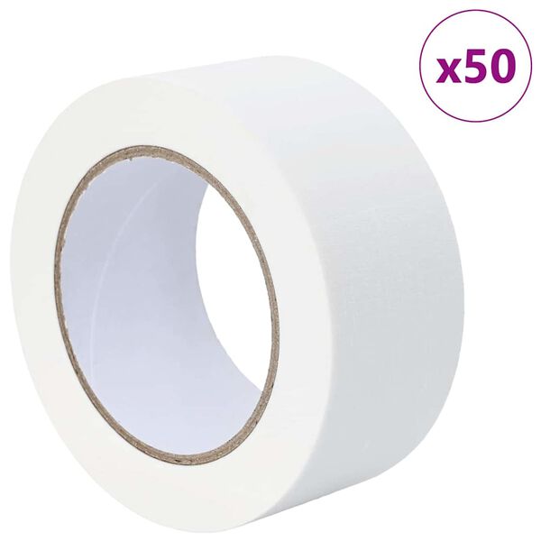 vidaXL P&aacute;sky na maliarske maskovanie 50 pcs Biela 50 mm x 50 m Papier
