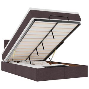 VidaXL Osmansk&aacute; posteľ s matracom a LED di&oacute;dami Tmavohned&aacute; l&aacute;tka