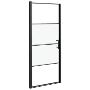 vidaXL Sprchov&eacute; dvere 81x195 cm polopriehľadn&eacute; tvrden&eacute; sklo čierne