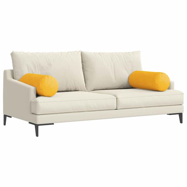 vidaXL Podložkové vankúše 2 pcs Svetložltá Ø 25 x 70 cm