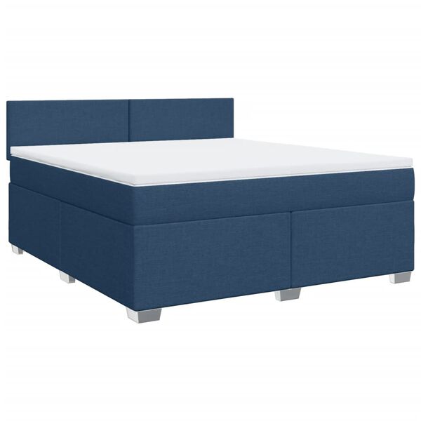 vidaXL Posteľn&yacute; r&aacute;m boxspring s matracom modr&yacute; 180x200 cm l&aacute;tka