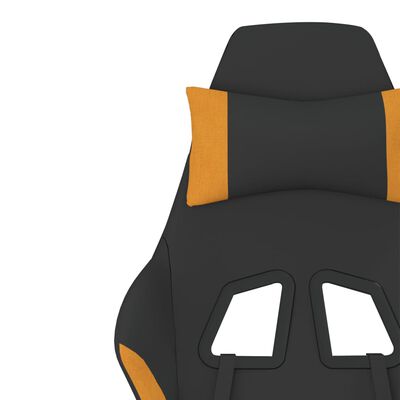 vidaXL Otočná herná stolička čierna a krémová látková