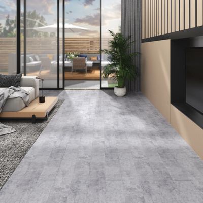 vidaXL Nesamolepiace podlahové dosky, PVC 5,26 m² 2 mm, cementovo sivé