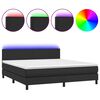 vidaXL Boxspring posteľ s matracom a LED čierna 160x200 cm umel&aacute; koža
