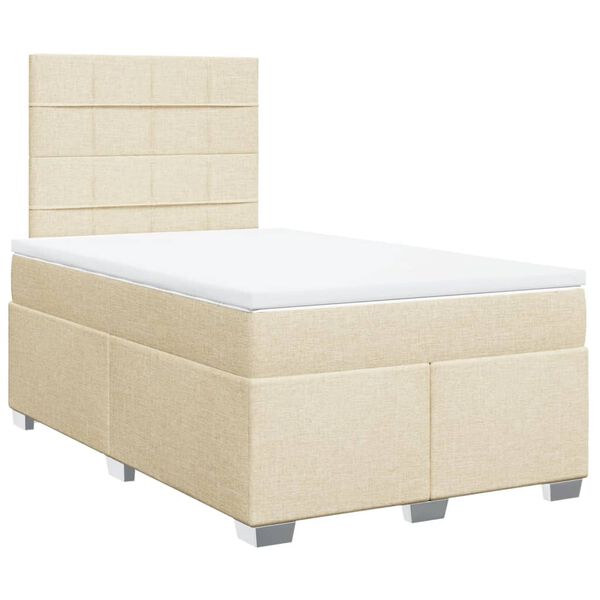 vidaXL Boxspring posteľ s matracom kr&eacute;mov&aacute; 120x190 cm l&aacute;tka