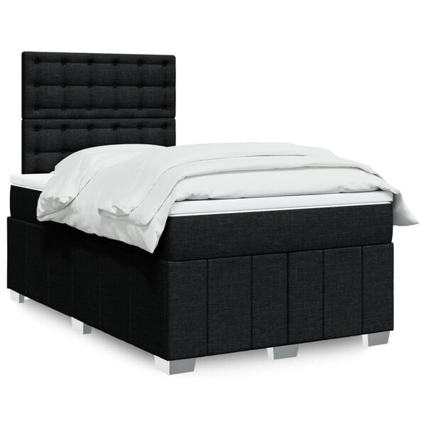 vidaXL Boxspring posteľ s matracom čierna 120x190 cm l&aacute;tka