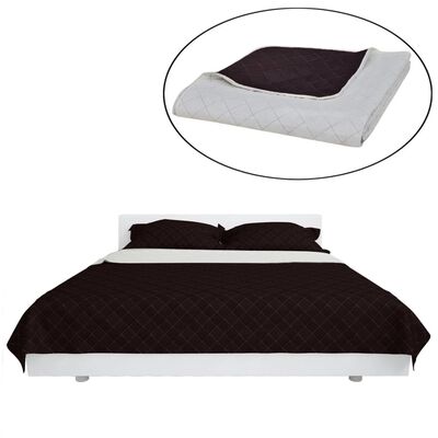 Obojstranná posteľná prikrývka, béžová/hnedá, 230 x 260 cm