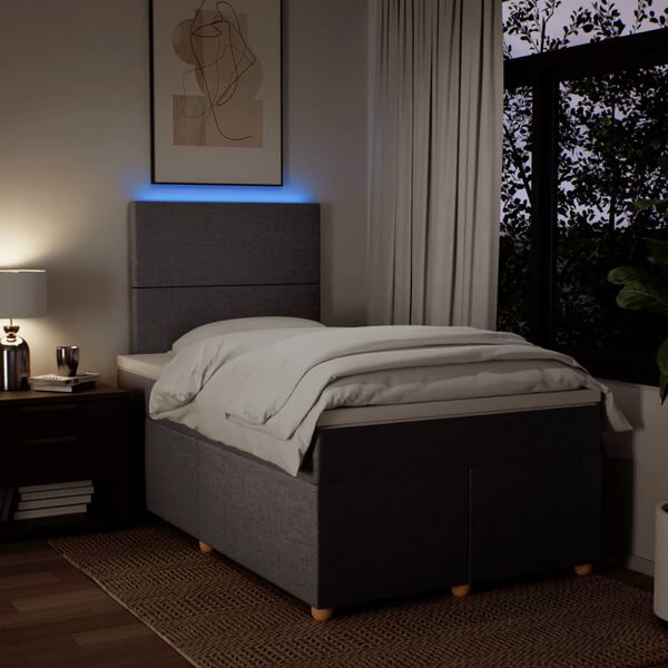 vidaXL Boxspring posteľ s matracom sivohned&yacute; 120x200 cm l&aacute;tka