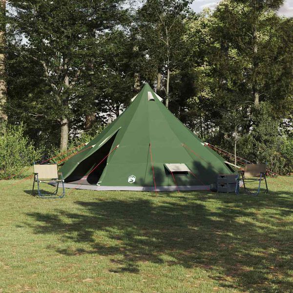 vidaXL Rodinný tipi stan so strechou Zelená 560 x 560 x 300 cm