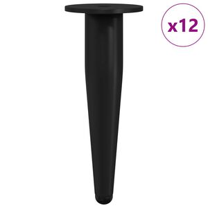 vidaXL Nohy n&aacute;bytku 12 pcs Čierna &Oslash; 40 x 98 mm Železo