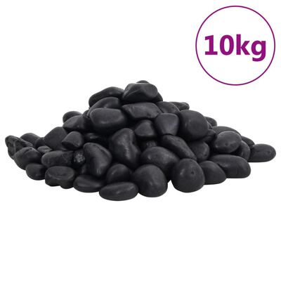 vidaXL Leštené kamienky 10 kg čierne 2-5 cm