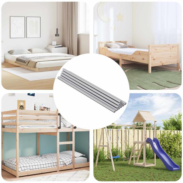 vidaXL Skrutkov&aacute; tyč 12 pcs Strieborn&aacute; 6 x 170 mm Oceľ