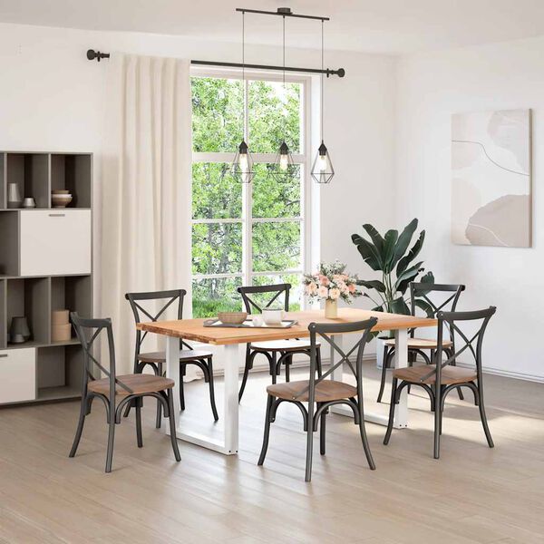 vidaXL Nohy k jed&aacute;lensk&eacute;mu stolu v tvare U, 2 ks, biele, 80 x (72-73) cm, oceľov&eacute;