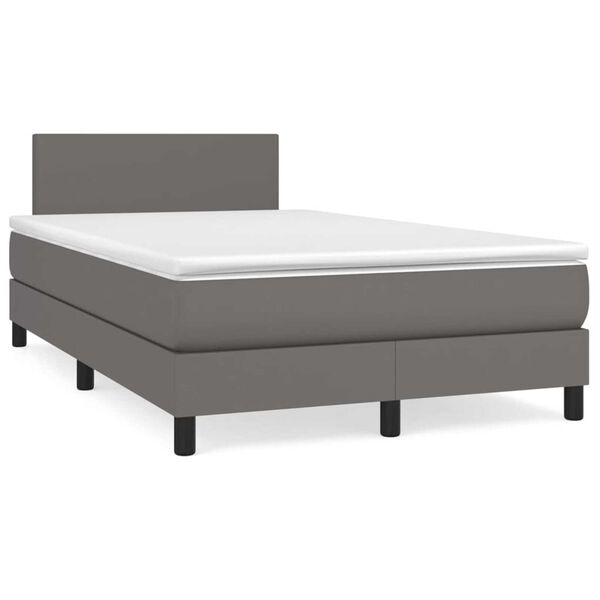 vidaXL Boxspring posteľ s matracom siv&aacute; 120x190 cm umel&aacute; koža