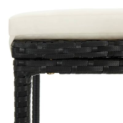 vidaXL Barové stoličky s vankúšmi 2 ks čierne polyratan