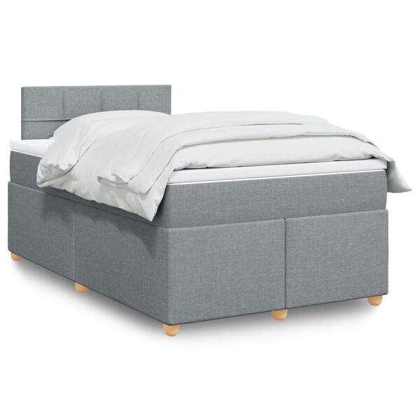 vidaXL Boxspring posteľ s matracom bledosiv&aacute; 120x190 cm l&aacute;tka