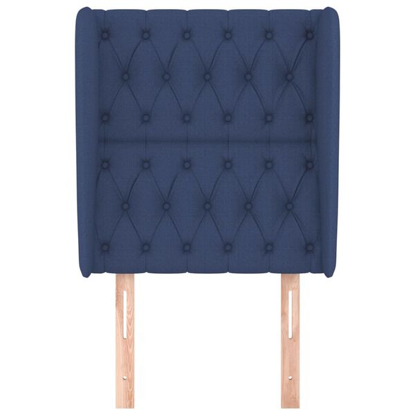 vidaXL Čelo postele so záhybmi modré 83x23x118/128 cm látka