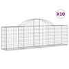 vidaXL Obl&uacute;kov&yacute; gabionov&yacute; k&ocirc;&scaron; 10 ks 200x30x60/80 cm pozinkovan&eacute; železo