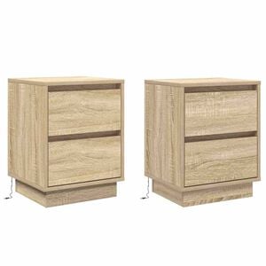 vidaXL Nočn&yacute; stol&iacute;k 2 ks Sonoma dub 39 x 34,5 x 50 cm Kompozitn&eacute; drevo