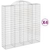 vidaXL Obl&uacute;kov&yacute; gabionov&yacute; k&ocirc;&scaron; 4 ks 200x50x200/220cm pozinkovan&eacute; železo