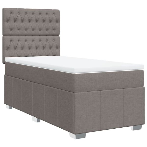 vidaXL Boxspring posteľ s matracom sivohned&yacute; 100x200 cm l&aacute;tka