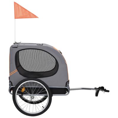 vidaXL Vozík za bicykel pre psa, oranžovo sivý
